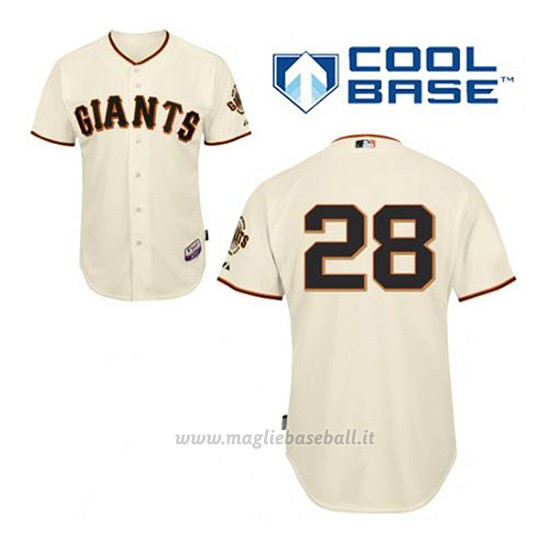 Maglia Baseball Uomo San Francisco Giants Buster Posey 28 Crema 1ªCool Base
